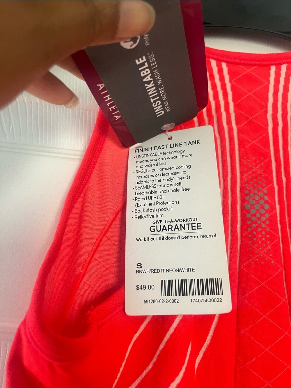 Women’s Bright orange Racerback Active Tank - Performance Fit - Picture 2 of 6